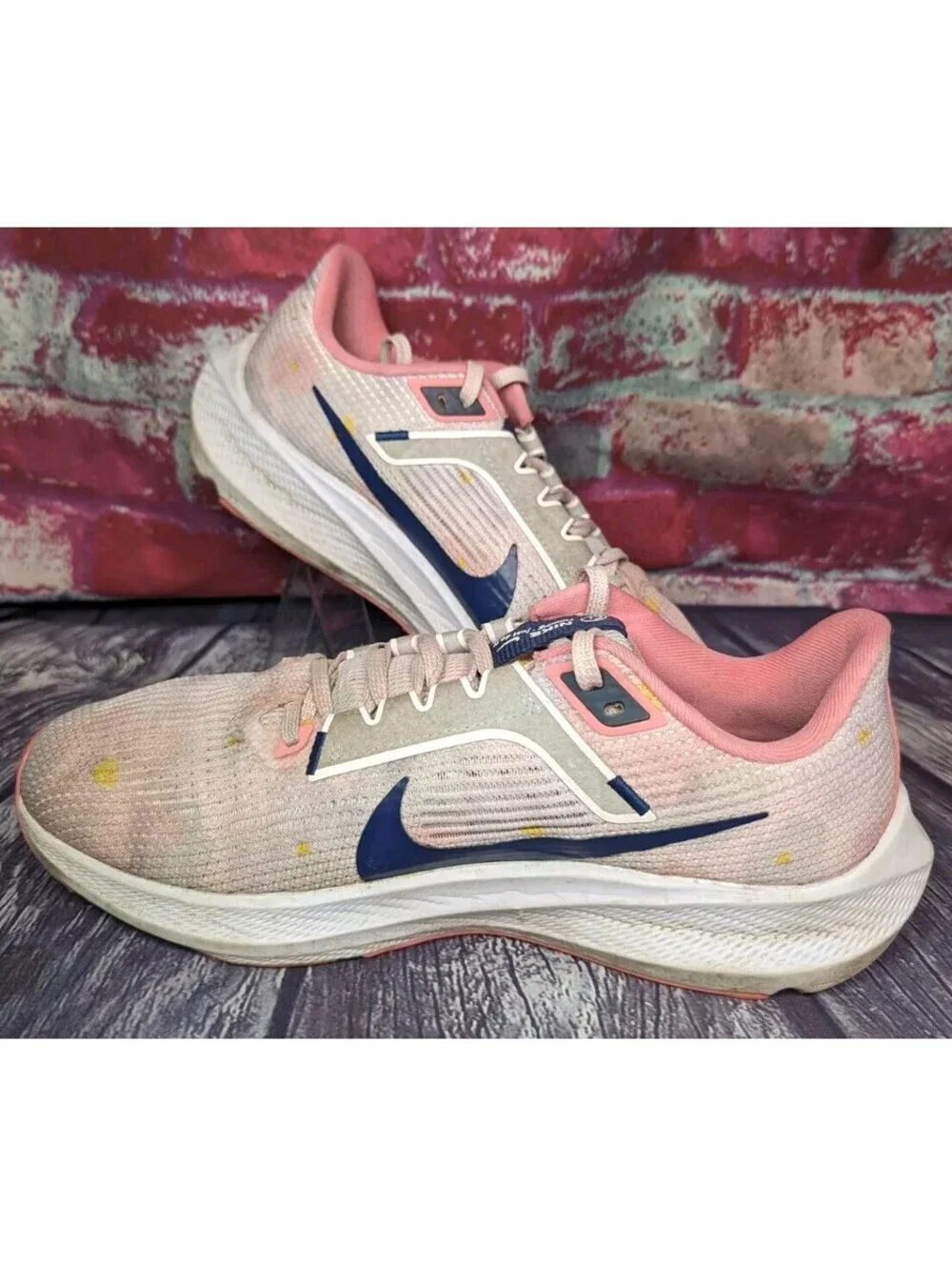Nike Air Zoom Pegasus 40 Floral Watercolor Pearl Pink Running Shoes Women 8.5 40
